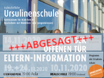 Absage des Tag der Offenen Tür 2020 als Präsenzveranstaltung