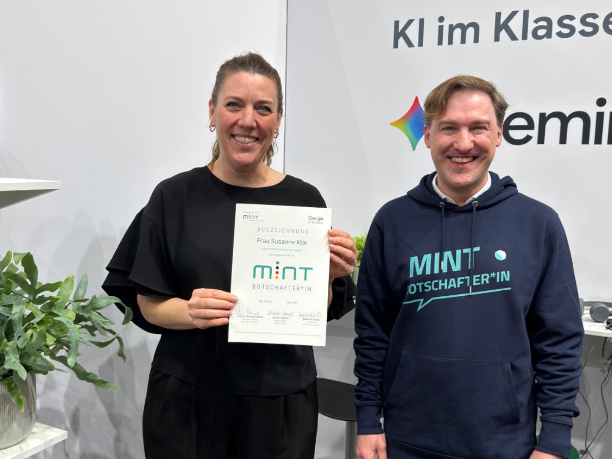 Ehrung für Frau Klar: Stellvertretende Schulleiterin als MINT-Botschafterin ausgezeichnet