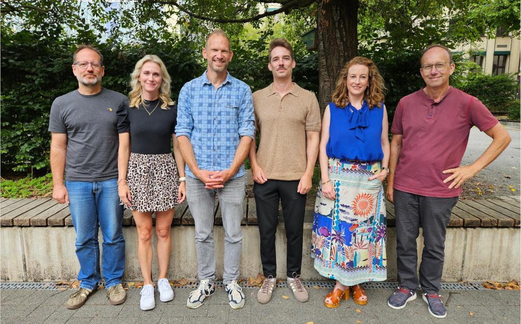 Das Oberstufenteam: Hr. Servos, Fr. Heinen, Hr. Weber, Hr. Weigl, Fr. Mertes und Hr. Foerster (v.l.n.r.)